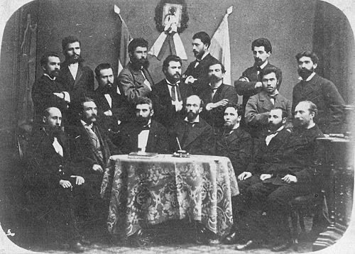 По време на общо събрание на БЦБО през ноември 1876 г. – Панов е трети на задния ред