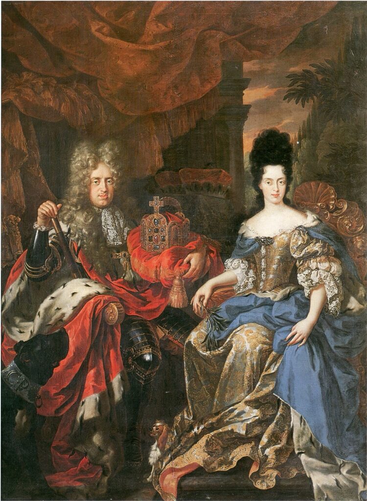 Anna Maria Luisa and her husband, Johann Wilhelm, Elector Palatine, from a painting after Jan Frans van Douven
