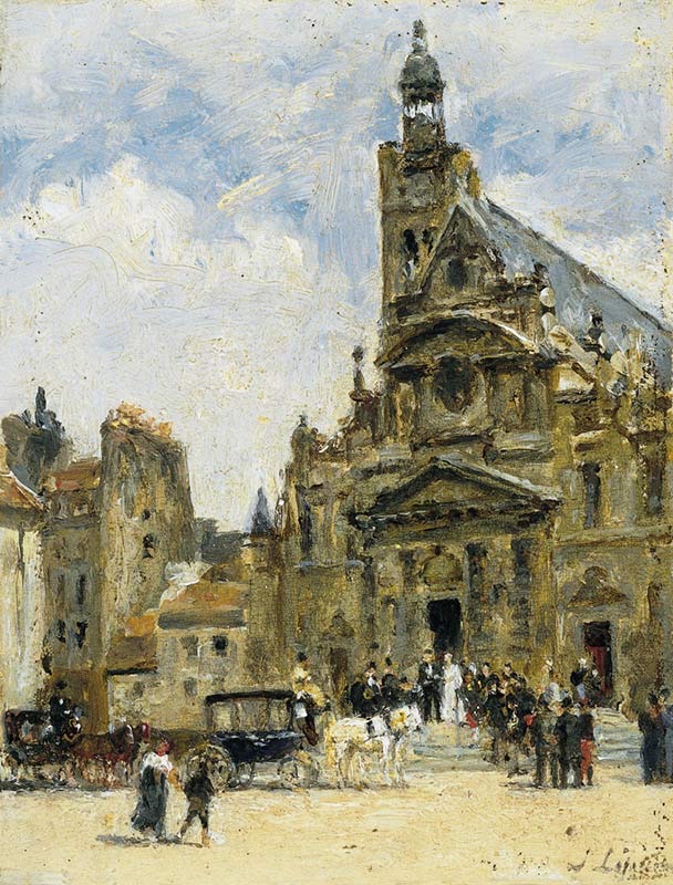 Wedding in Saint-Étienne Du Mont (Stanislas Lépine ca. 1878-1880)